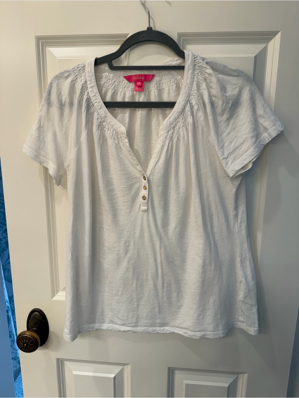 Lilly Pulitzer Essie V-Neck white top
